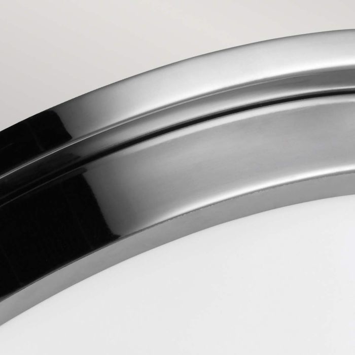 Payne Ø32 Chroom badkamerlamp Van Elstead Lighting - Gemaakt van staal en opaalglas, met details in een gepolijste chromen afwerking die een verfijnde en unieke uitstraling geven.