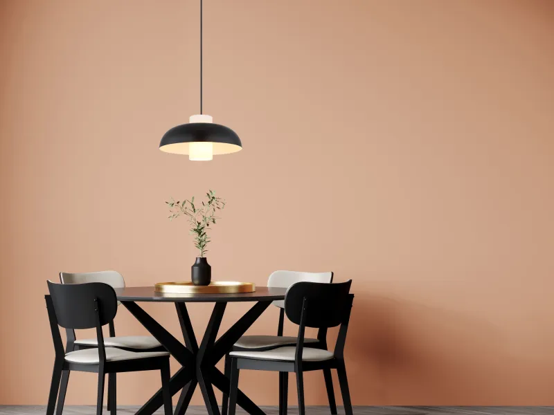 Lowe Ø38 Zwart hanglamp Van Globo Lighting - Den runda sk&auml;rmen i mattsvart metall ger ett elegant och tidl&ouml;st uttryck, medan den cylinderformade sk&auml;rmen i opalglas sprider ett mjukt och behagligt ljus.