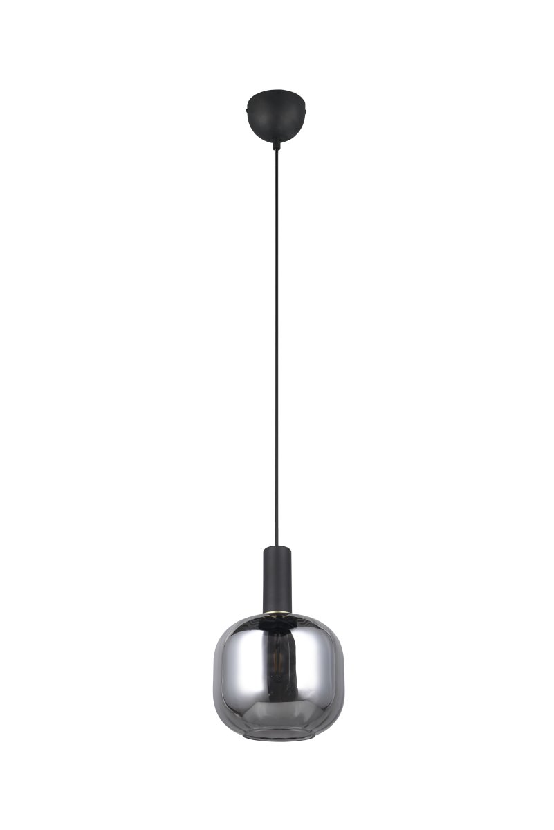 Diva Ø20 Rookgrijs hanglamp Van Trio Lighting - De stijlvolle details in matzwart voegen een luxe touch toe en geven de lamp een verfijnd karakter.