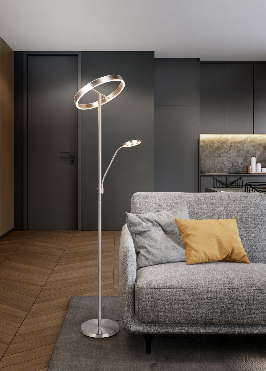 Willis Geborsteld staal vloerlamp Van Trio Lighting - 