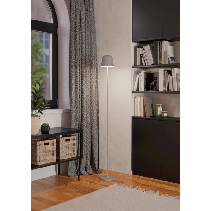 Mannera 140cm Grijs Draagbare Van Eglo - Dankzij de draadloze functie kan de lamp vrij in de kamer worden geplaatst en verspreidt hij een gelijkmatig en aangenaam licht - ideaal om sfeer te creëren of om bij te lezen.