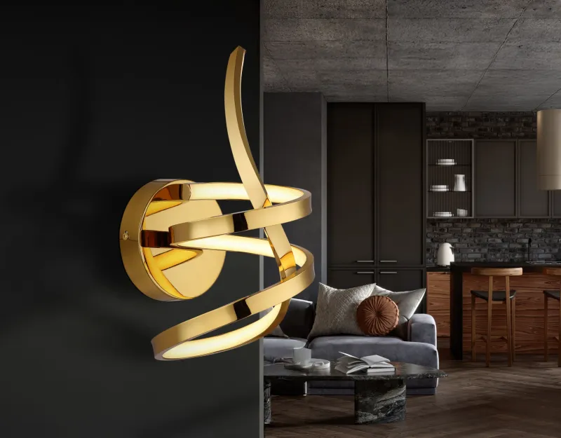 Iduna Ø35 Goud wandlamp Van Globo Lighting - Iduna &auml;r en v&auml;gglampa som f&ouml;renar elegant design med funktionell belysning och blir en stilfull detalj i varje rum.