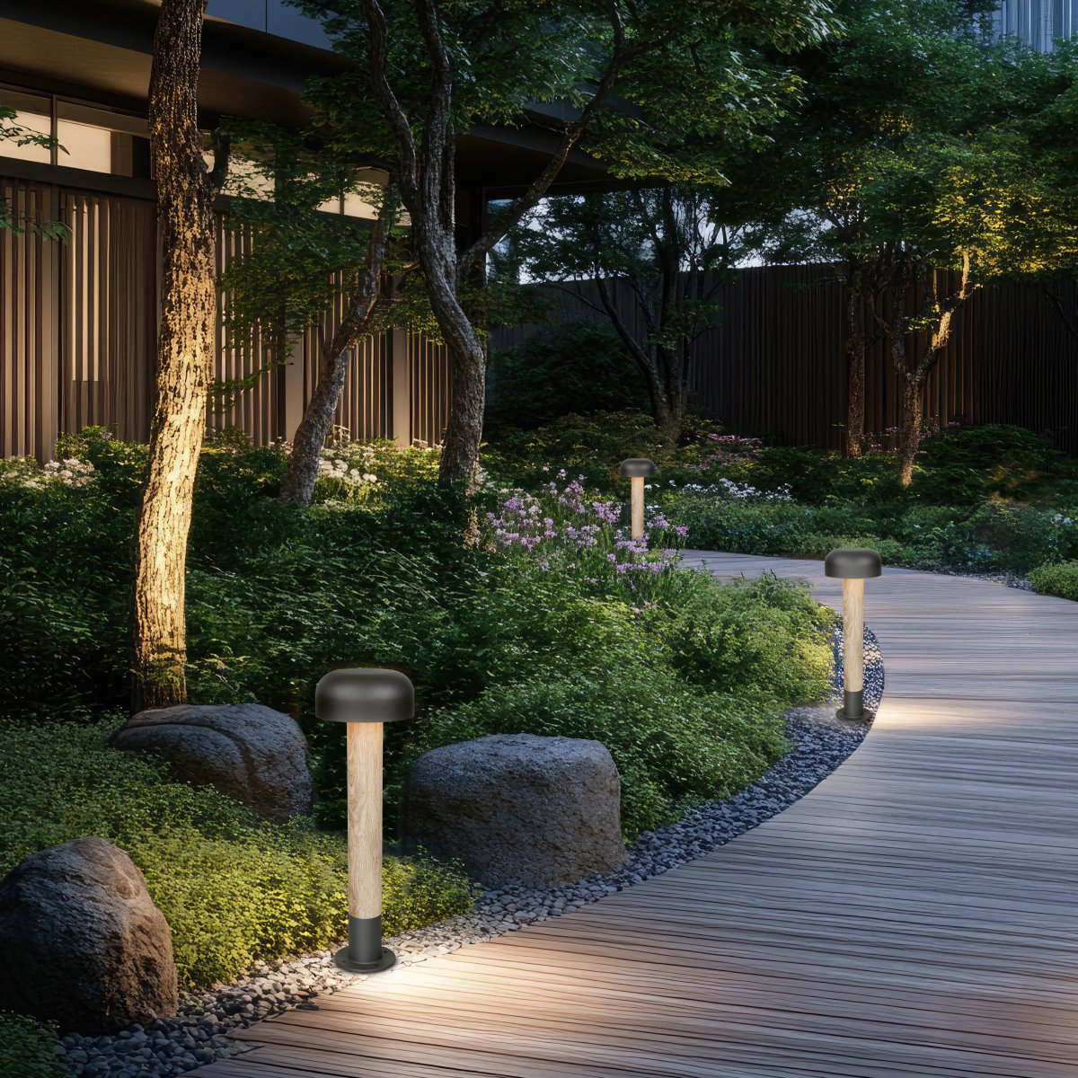 Fraser 54cm Betonnen uiterlijk lichtpaaltjes Van Trio Lighting - De donkergrijze afwerking en het op beton ge&iuml;nspireerde deel geven het geheel een warm en stijlvol karakter.