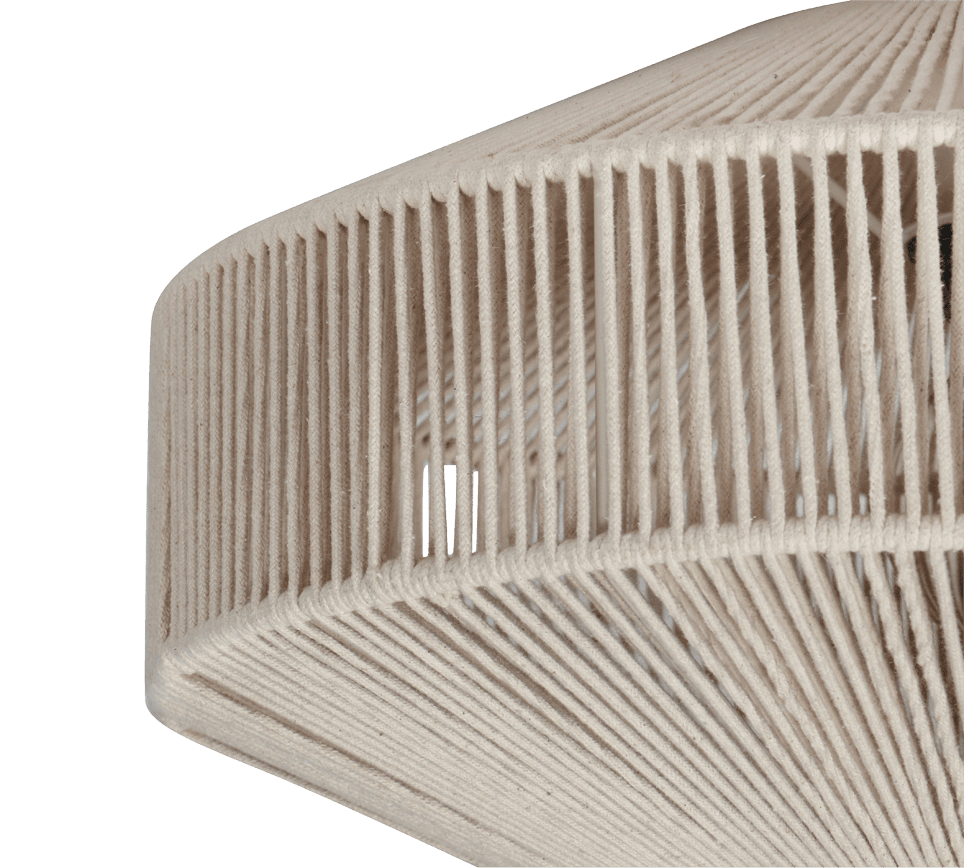 Svea Ø46 Beige plafondlamp Van Trio Lighting - De zorgvuldig geweven katoenen kap cre&euml;ert een prachtig lichtspel en geeft de kamer een warme en levendige sfeer.