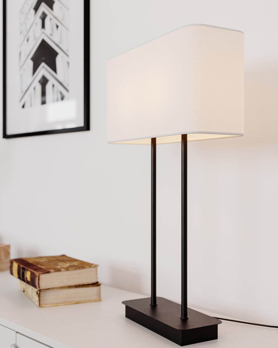 Luton 56cm Zwart tafellamp Van By Rydéns - Zet hem op uw nachtkastje, bureau in de hal of bij de vensterbank in de woonkamer.