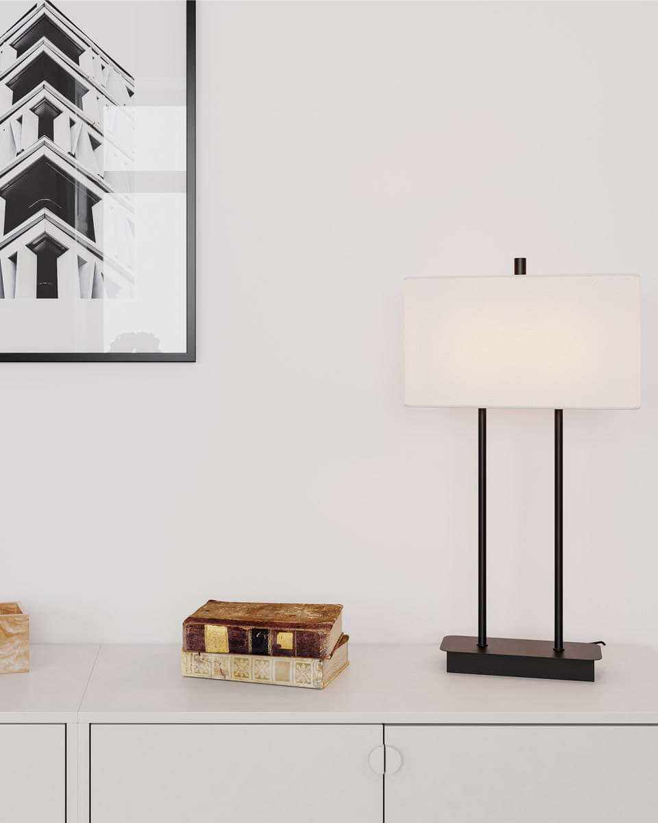 Luton 56cm Zwart tafellamp Van By Rydéns - Zet hem op uw nachtkastje, bureau in de hal of bij de vensterbank in de woonkamer.