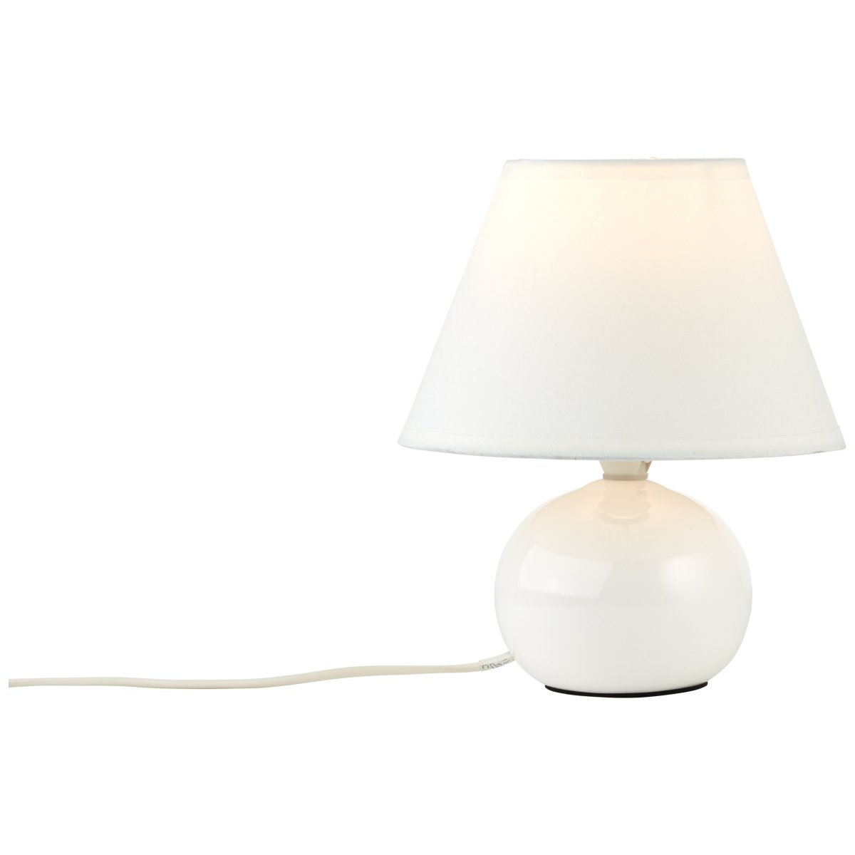Primo 23cm Wit tafellamp Van Brilliant - Decoratieve tafellamp met een tijdloos design, perfect als nachtkastje of voor het cre&euml;ren van sfeervolle verlichting in uw woonkamer.