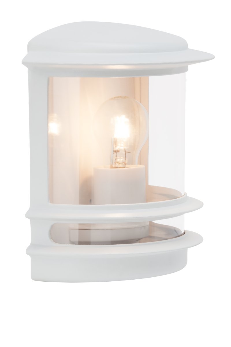 Hollywood Wit buitenlamp Van Brilliant - De Hollywood buitenwandlamp is een veelzijdige keuze die perfect past naast de voordeur of als decoratieve verlichting op een terras.
