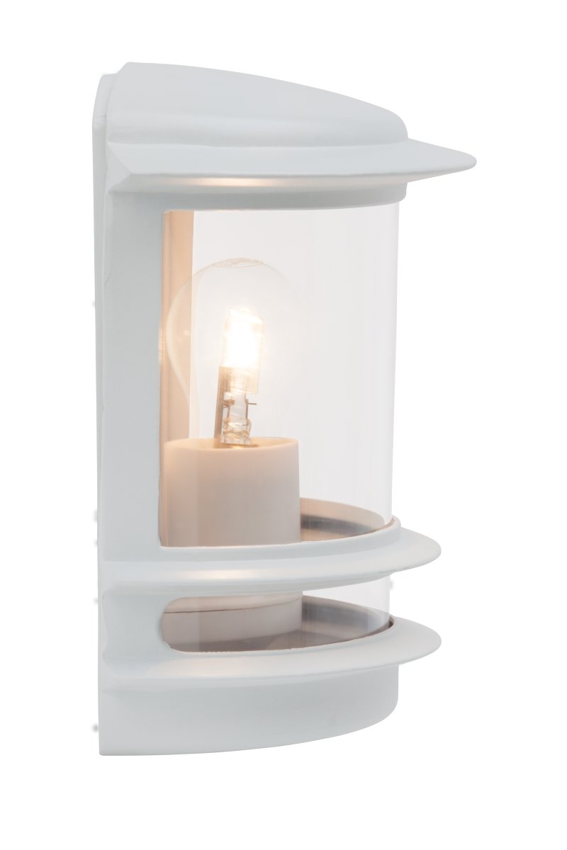 Hollywood Wit buitenlamp Van Brilliant - De Hollywood buitenwandlamp is een veelzijdige keuze die perfect past naast de voordeur of als decoratieve verlichting op een terras.