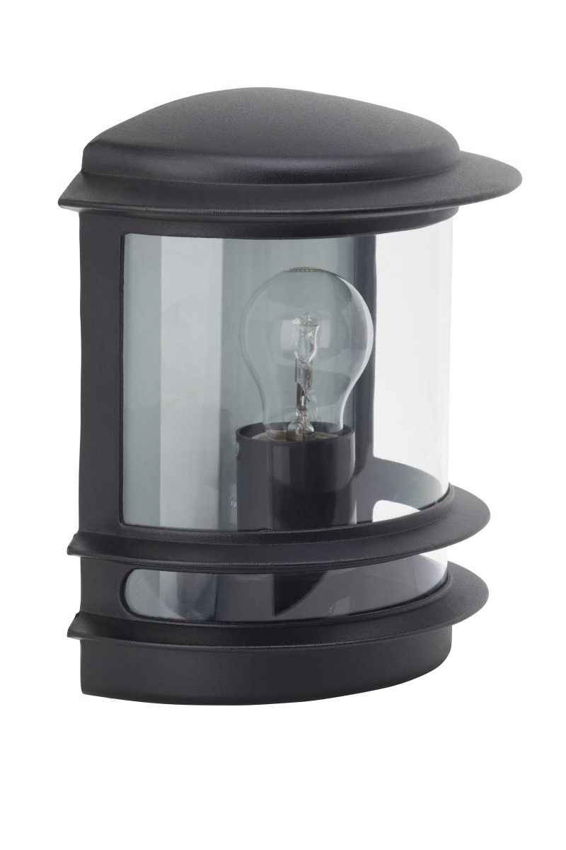 Hollywood Zwart buitenlamp Van Brilliant - De Hollywood buitenwandlamp is een veelzijdige keuze die perfect past naast de voordeur of als decoratieve verlichting op een terras.