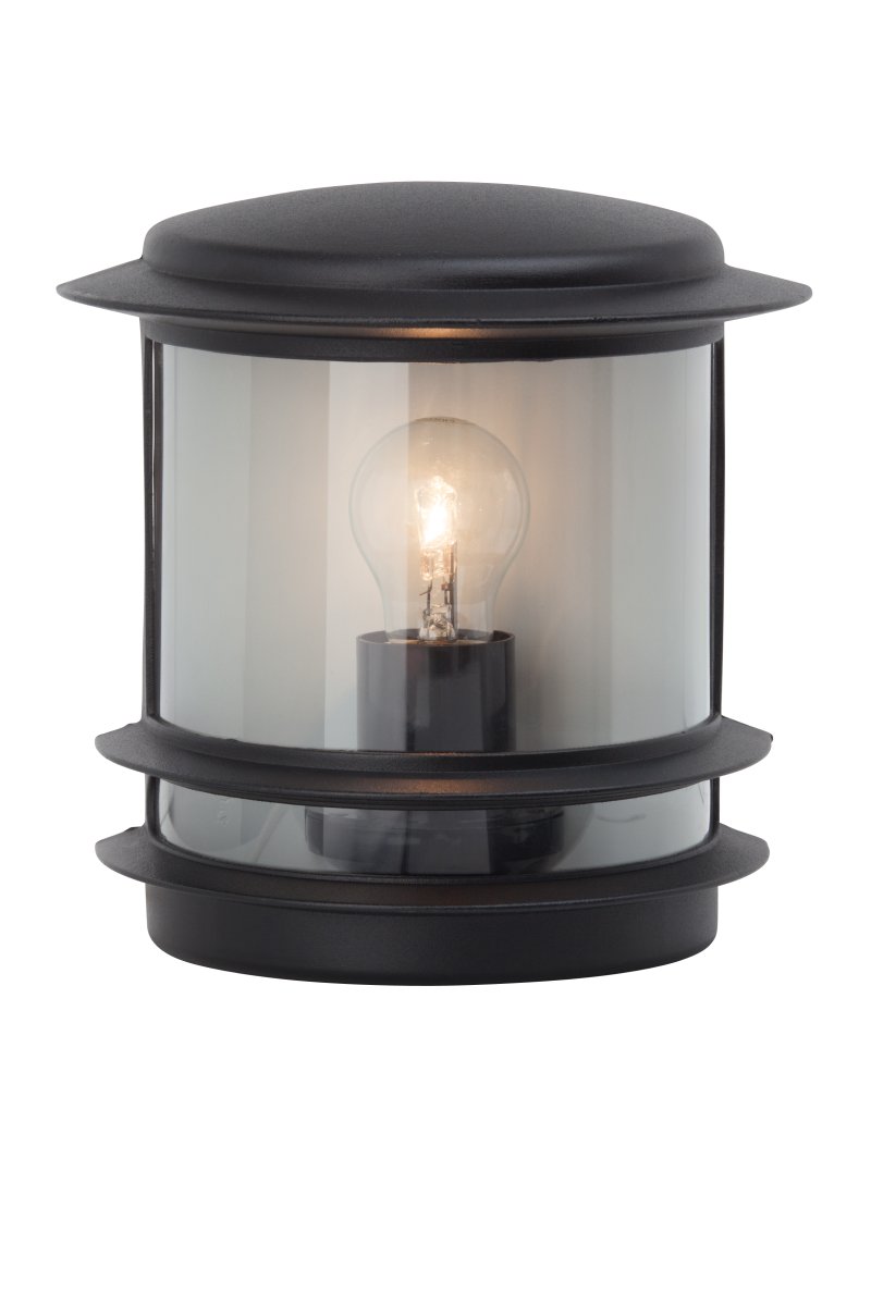 Hollywood Zwart buitenlamp Van Brilliant - De Hollywood buitenwandlamp is een veelzijdige keuze die perfect past naast de voordeur of als decoratieve verlichting op een terras.