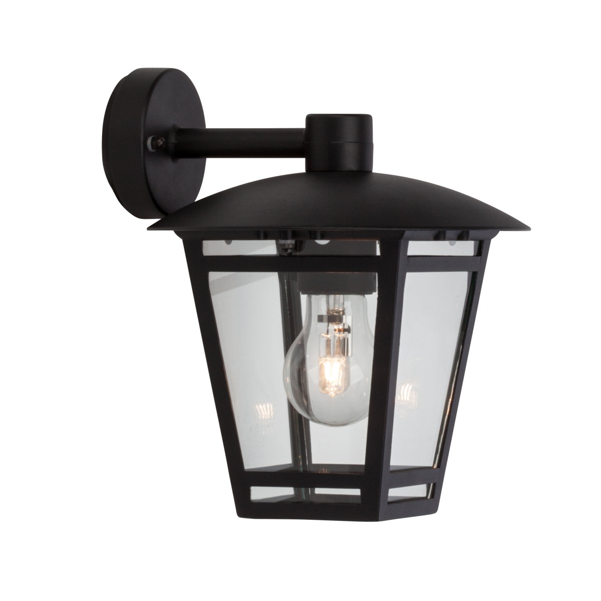 Riley Zwart buitenlamp Van Brilliant - De Riley buitenwandlamp zorgt voor zowel praktische als decoratieve verlichting van de muur van uw huis.