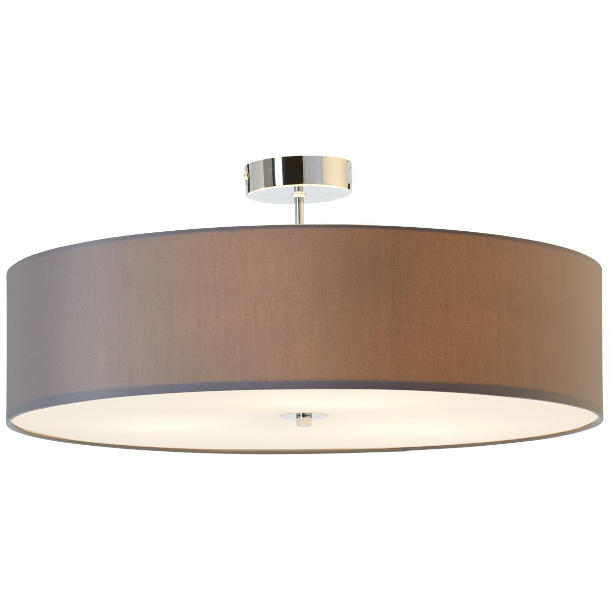 Andria Ø60 Grijs plafondlamp Van Brilliant - Door de trendy grijze kleur cre&euml;ert het een prettige sfeer en is het gemakkelijk te combineren met verschillende interieurstijlen.