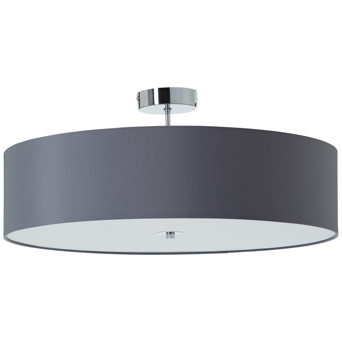 Andria Ø60 Grijs plafondlamp Van Brilliant - Door de trendy grijze kleur cre&euml;ert het een prettige sfeer en is het gemakkelijk te combineren met verschillende interieurstijlen.