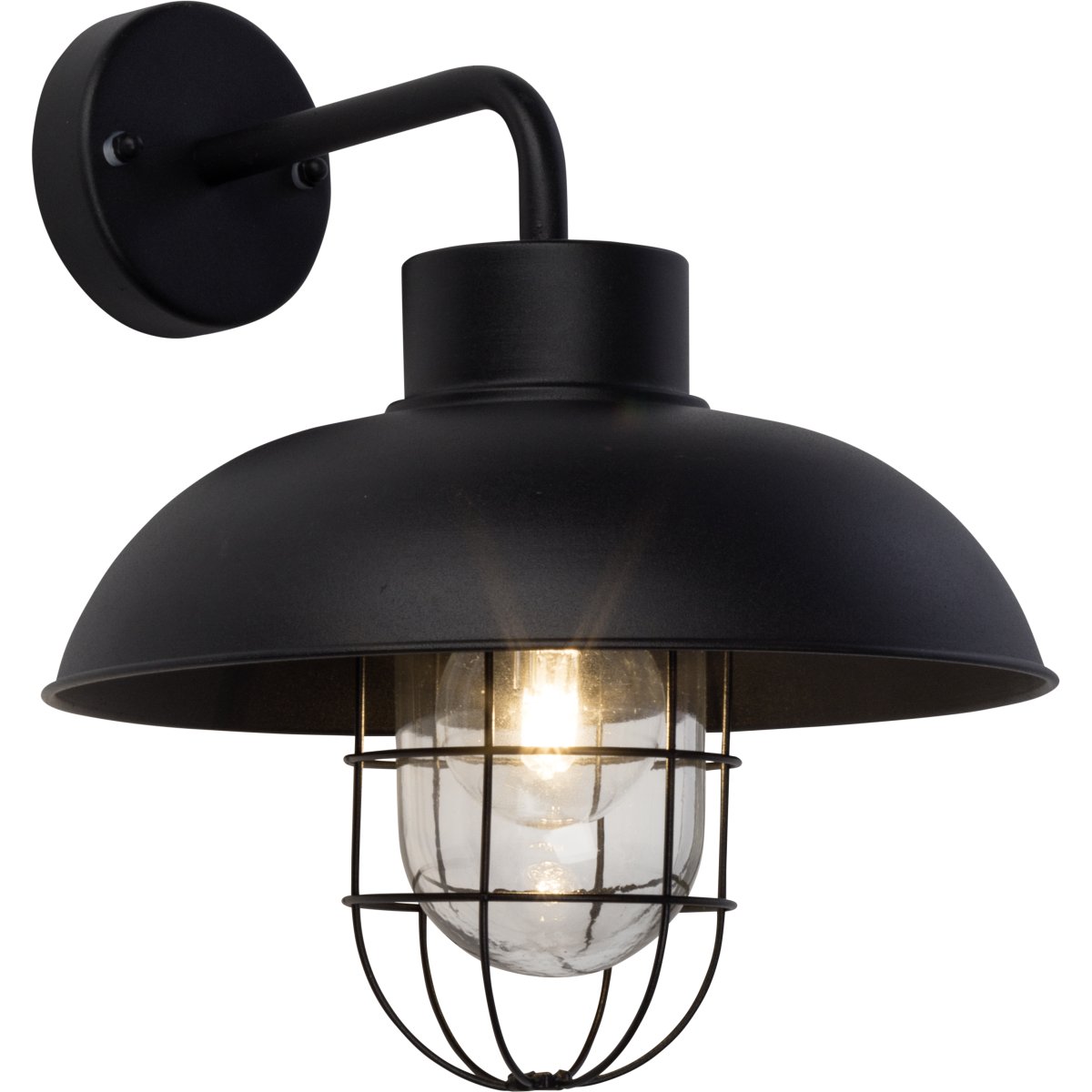 Portland Zwart buitenlamp Van Brilliant - De lamp heeft een IP44-classificatie en is spatwaterdicht, waardoor hij ideaal is voor gebruik buitenshuis.