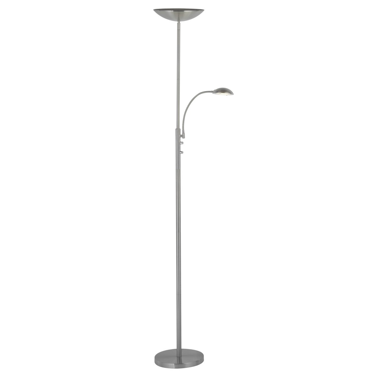  Rosanna Chroom vloerlamp Van Brilliant - De vloerlamp Rosanna is perfect voor indirecte verlichting in een ruimte en creëert een gezellige sfeer door het licht naar het plafond te richten.