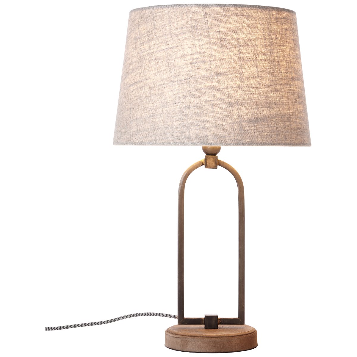 Sora 50cm Beige tafellamp Van Brilliant - De lampenkap van de lamp is gemaakt van hoogwaardig textiel en verspreidt een warm en uitnodigend licht.