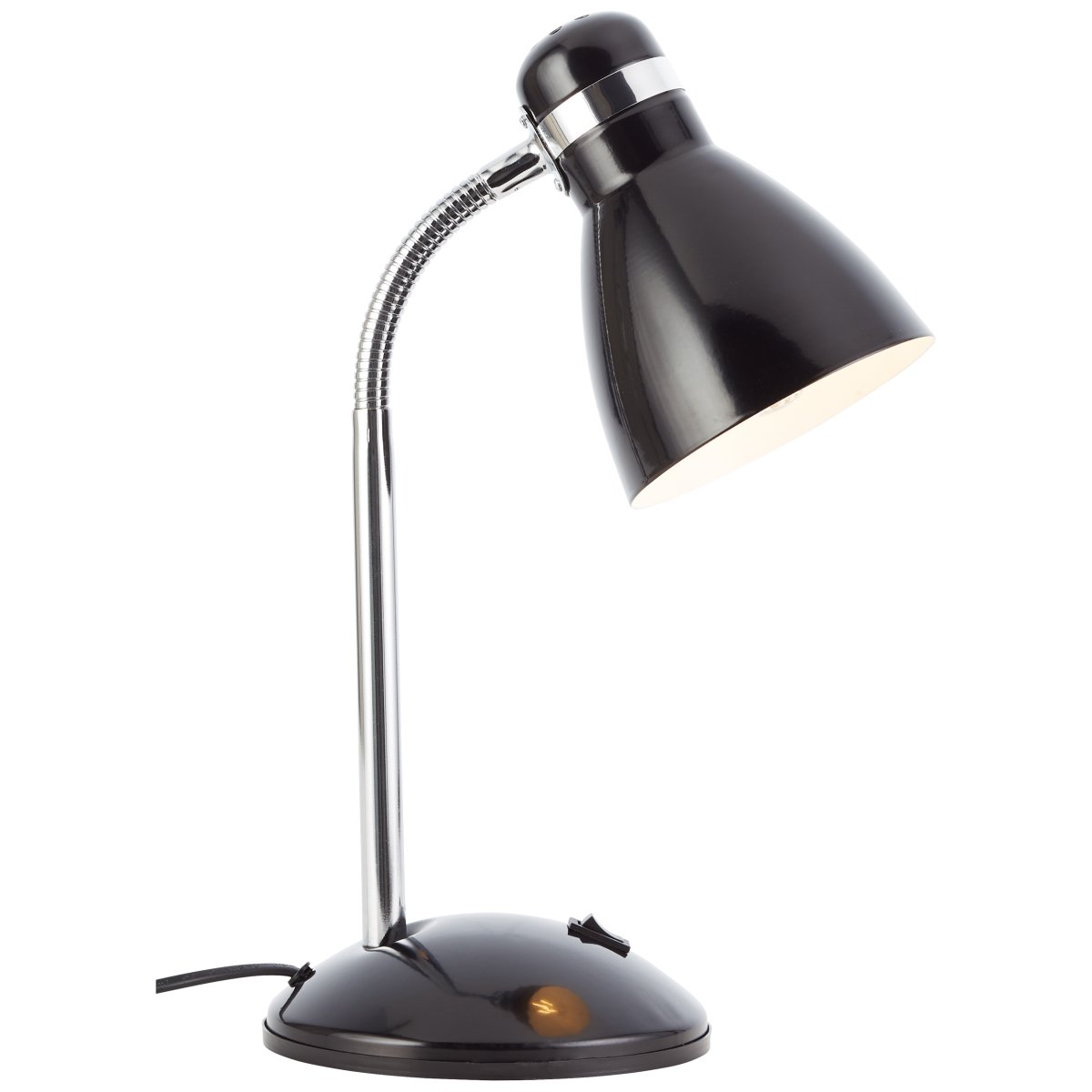 Allison 34cm Zwart bureaulamp Van Brilliant - De lamp heeft een ingebouwde tuimelschakelaar, waardoor u hem eenvoudig aan en uit kunt zetten.