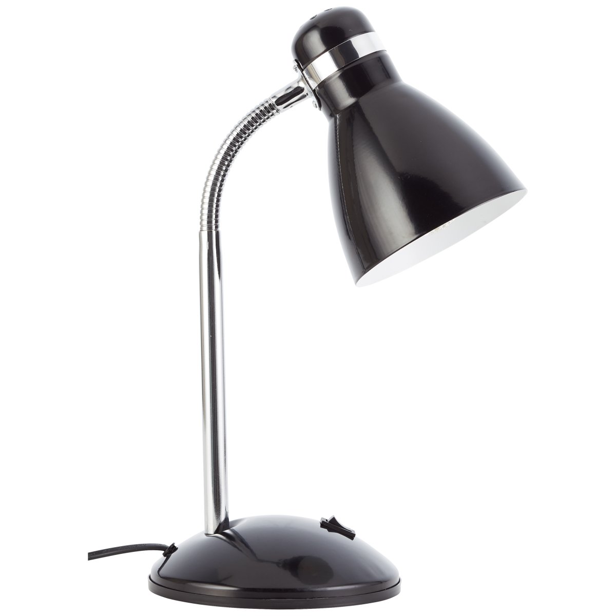 Allison 34cm Zwart bureaulamp Van Brilliant - De lamp heeft een ingebouwde tuimelschakelaar, waardoor u hem eenvoudig aan en uit kunt zetten.