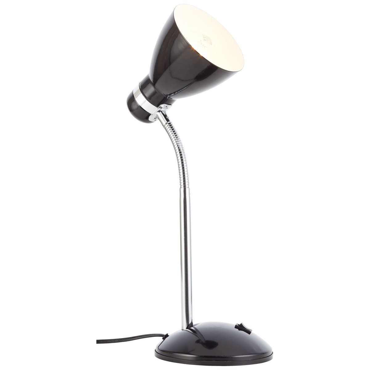 Allison 34cm Zwart bureaulamp Van Brilliant - De lamp heeft een ingebouwde tuimelschakelaar, waardoor u hem eenvoudig aan en uit kunt zetten.