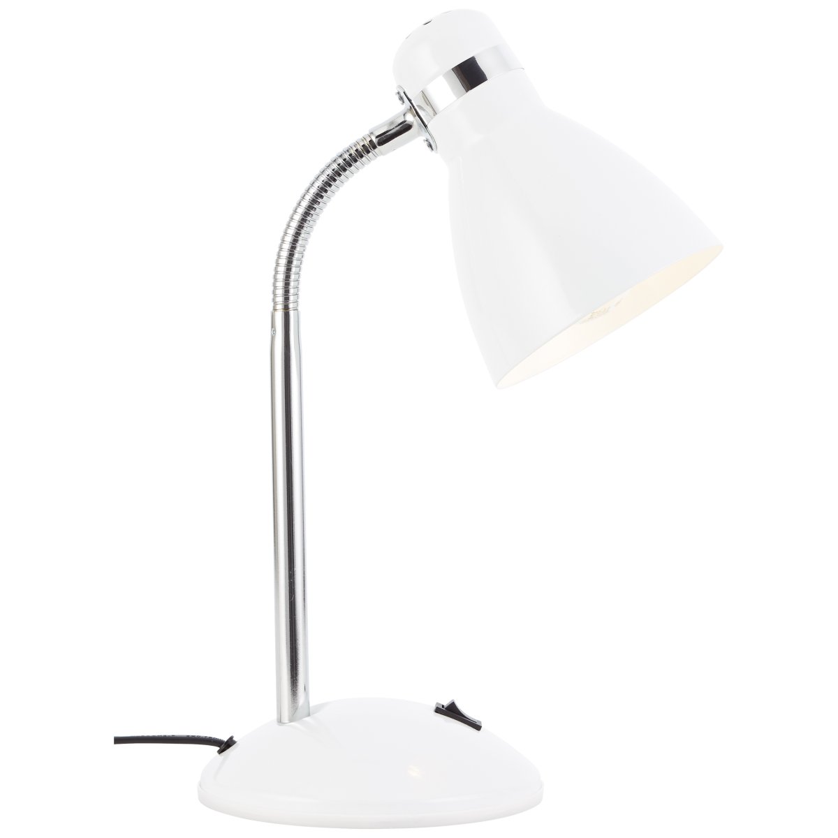 Allison 34cm Wit bureaulamp Van Brilliant - De lamp heeft een ingebouwde tuimelschakelaar, waardoor u hem eenvoudig aan en uit kunt zetten.