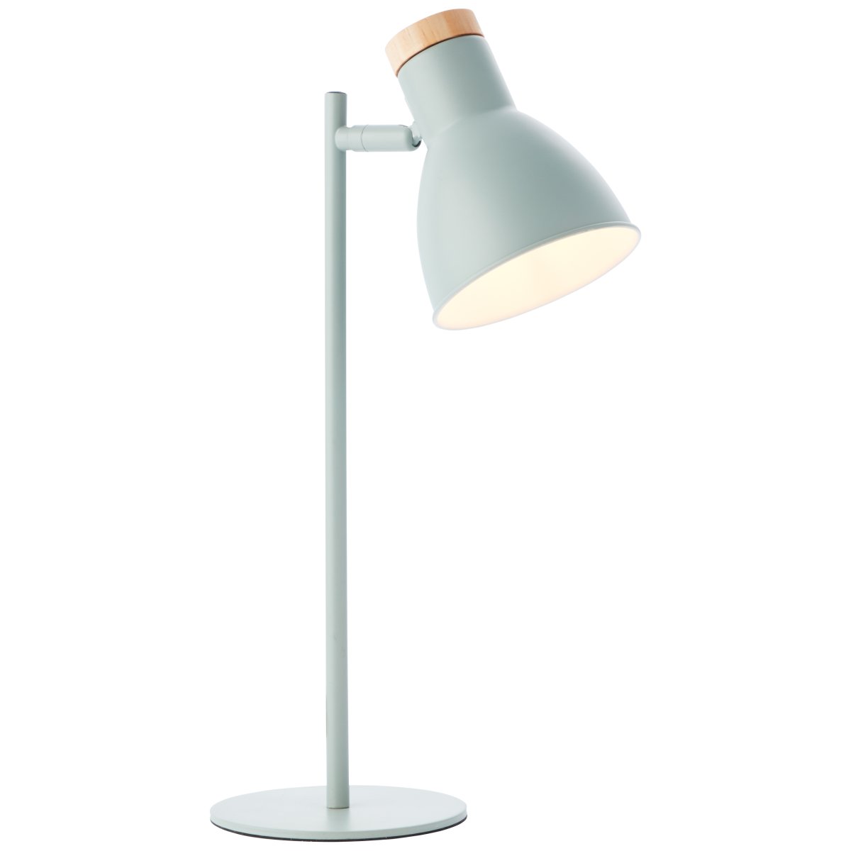 Venea 44cm Matgroen bureaulamp Van Brilliant - De matte groene kleur van de lamp en de houten elementen zorgen voor een natuurlijke en lichte uitstraling.