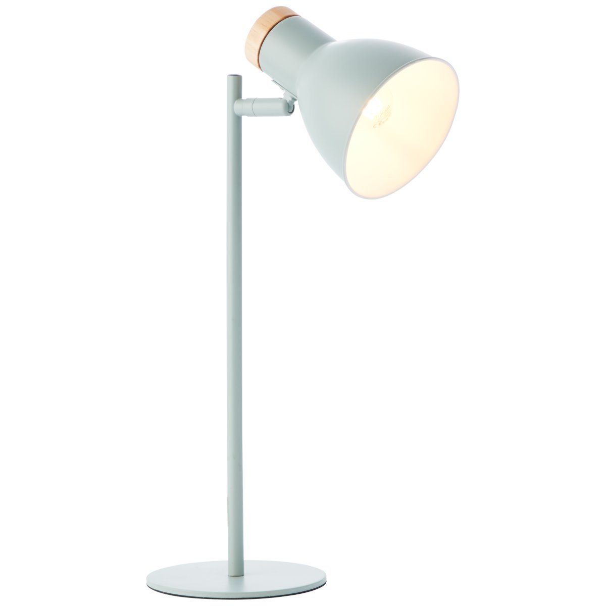 Venea 44cm Matgroen bureaulamp Van Brilliant - De matte groene kleur van de lamp en de houten elementen zorgen voor een natuurlijke en lichte uitstraling.