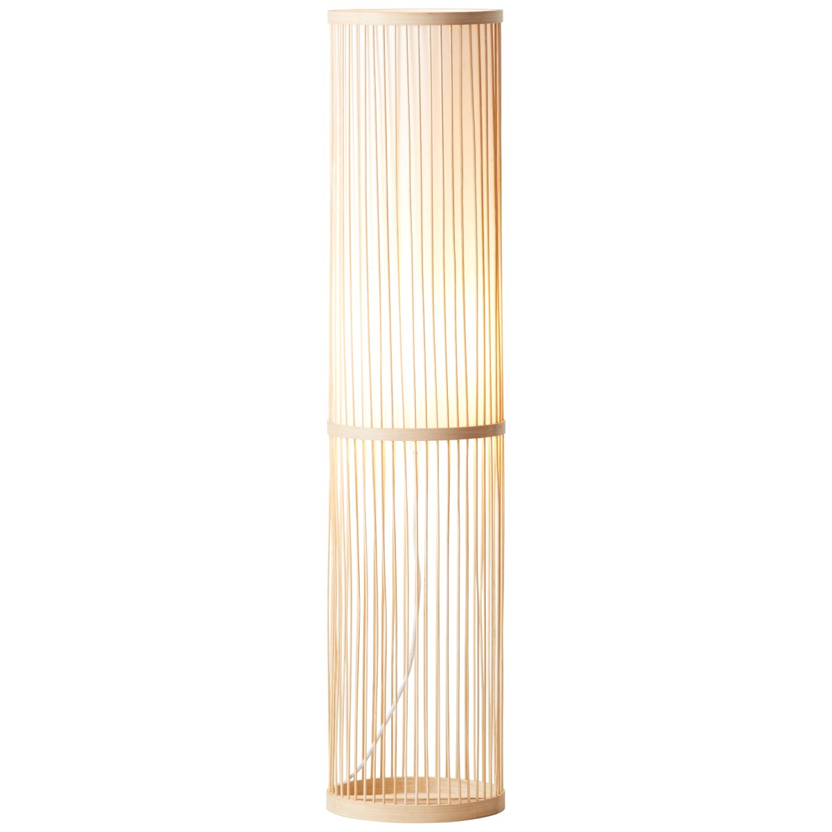 Nori Natuur vloerlamp Van Brilliant - Gemaakt van milieuvriendelijk bamboe en elegant textiel, creëert het een uitnodigende en harmonieuze sfeer.