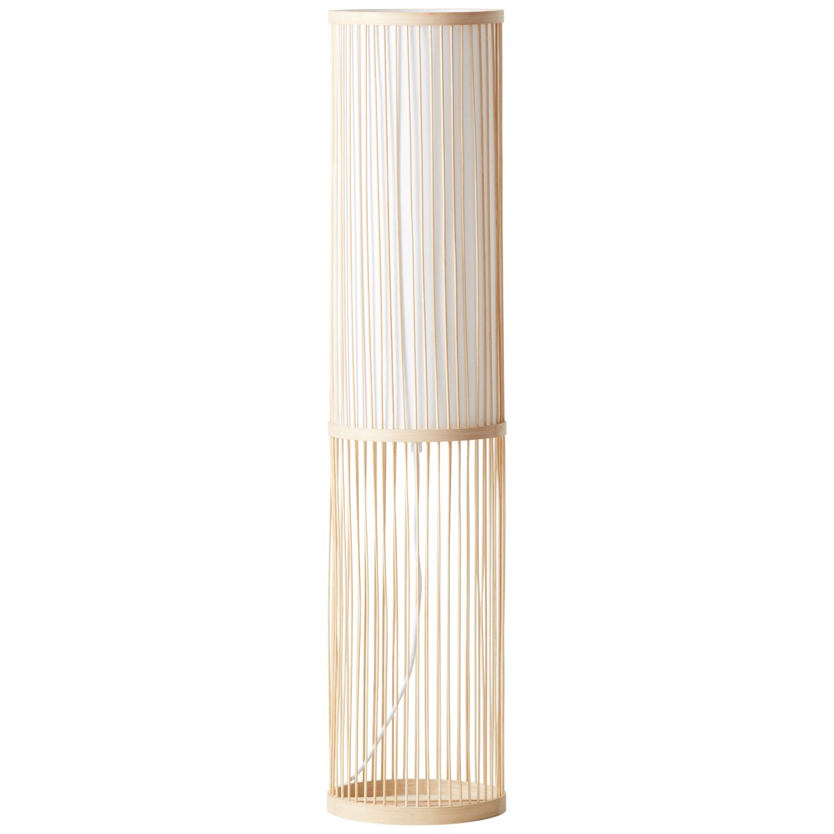 Nori Natuur vloerlamp Van Brilliant - Gemaakt van milieuvriendelijk bamboe en elegant textiel, creëert het een uitnodigende en harmonieuze sfeer.