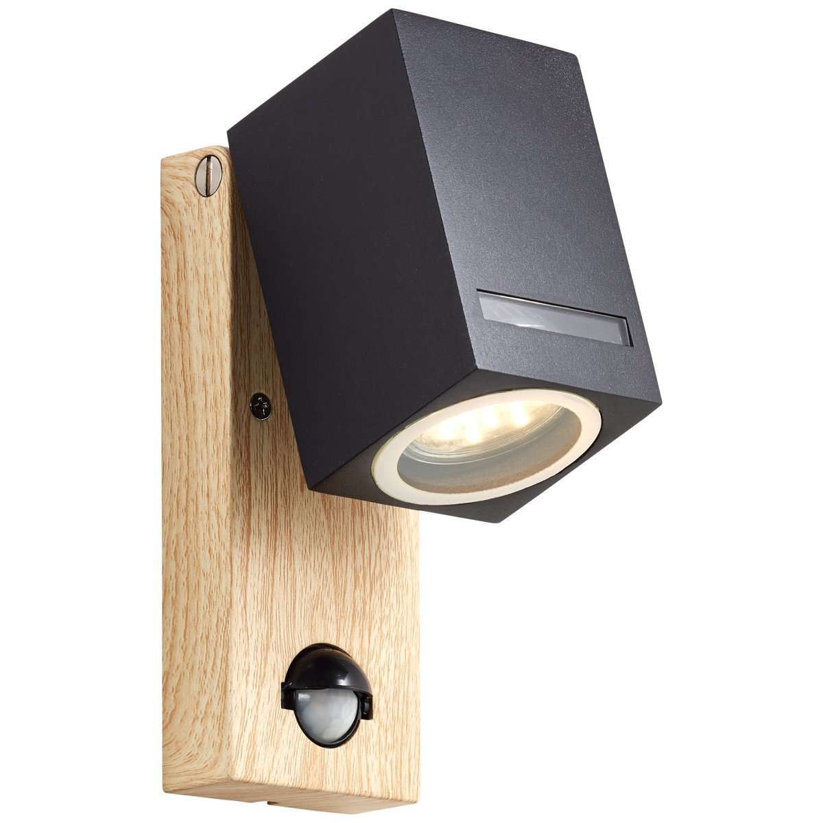 Galeni Natuur buitenlamp Van Brilliant - Het beschikt over een verstelbare spot en een ingebouwde bewegingssensor waarvan de gevoeligheid, het licht en de tijd kunnen worden aangepast, waardoor het zowel functioneel als praktisch is.