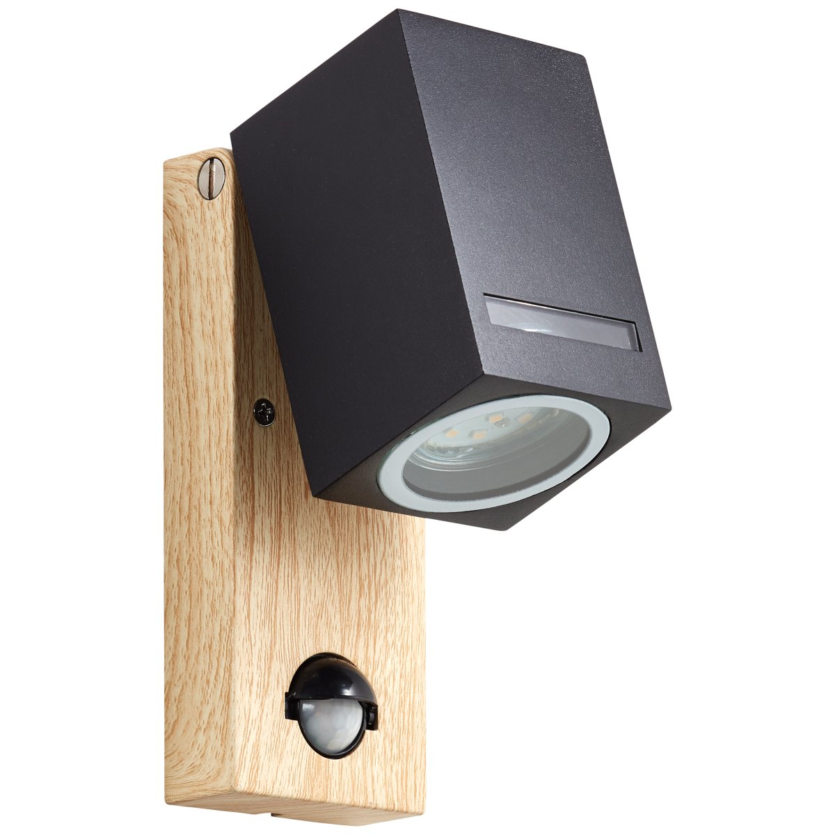Galeni Natuur buitenlamp Van Brilliant - Het beschikt over een verstelbare spot en een ingebouwde bewegingssensor waarvan de gevoeligheid, het licht en de tijd kunnen worden aangepast, waardoor het zowel functioneel als praktisch is.