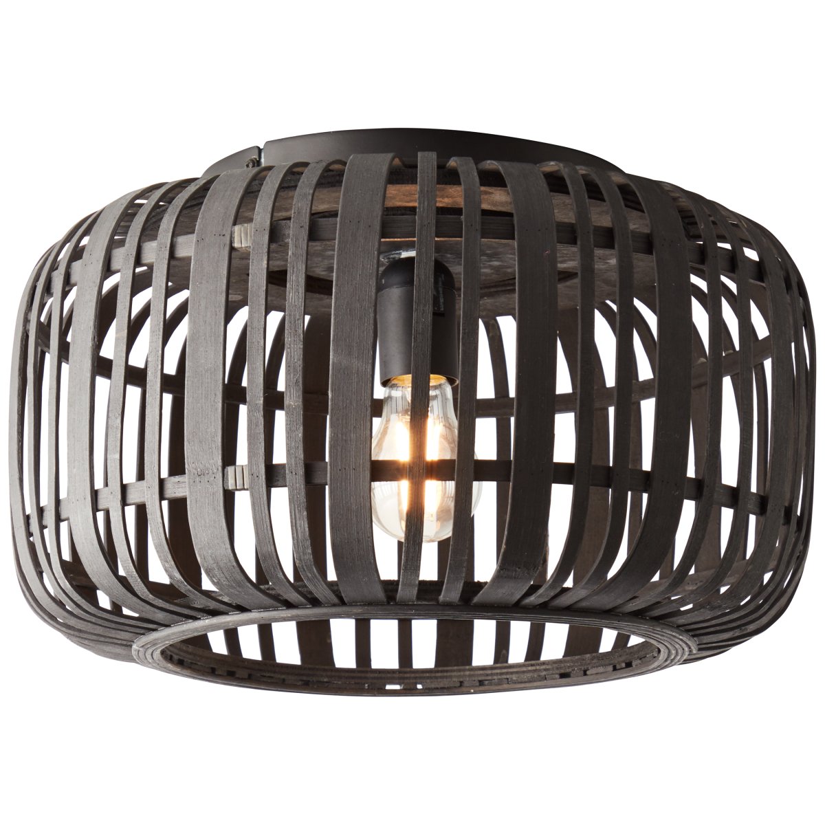 Woodrow Ø40 Donker hout plafondlamp Van Brilliant - De lamp geeft een warm en aangenaam licht en creëert een aangename sfeer in de kamer.
