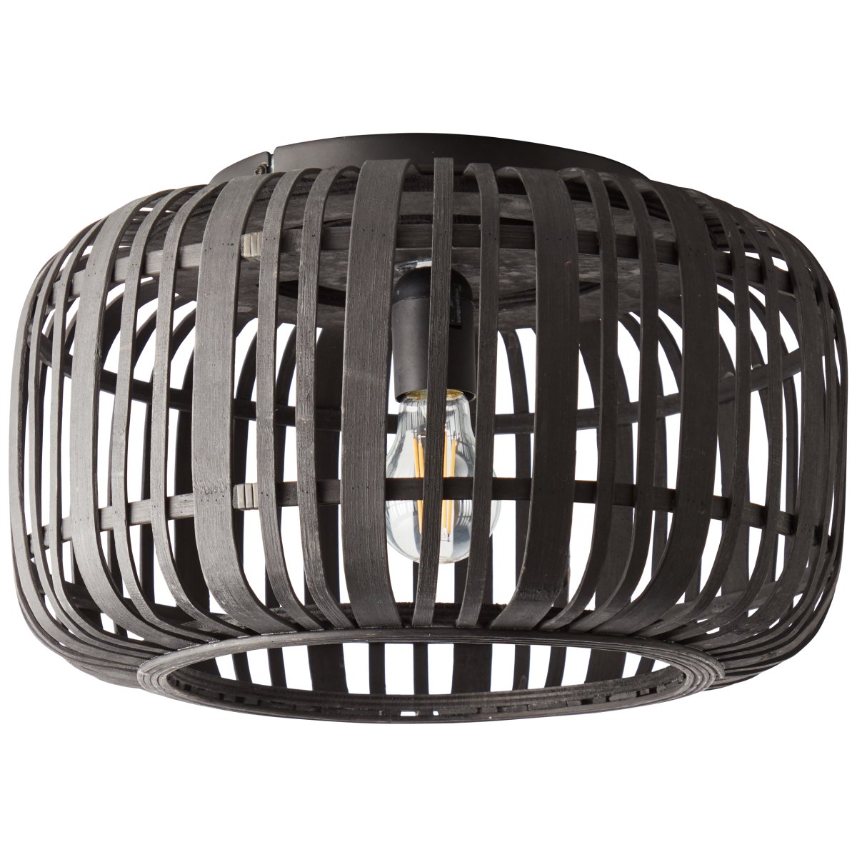 Woodrow Ø40 Donker hout plafondlamp Van Brilliant - De lamp geeft een warm en aangenaam licht en creëert een aangename sfeer in de kamer.