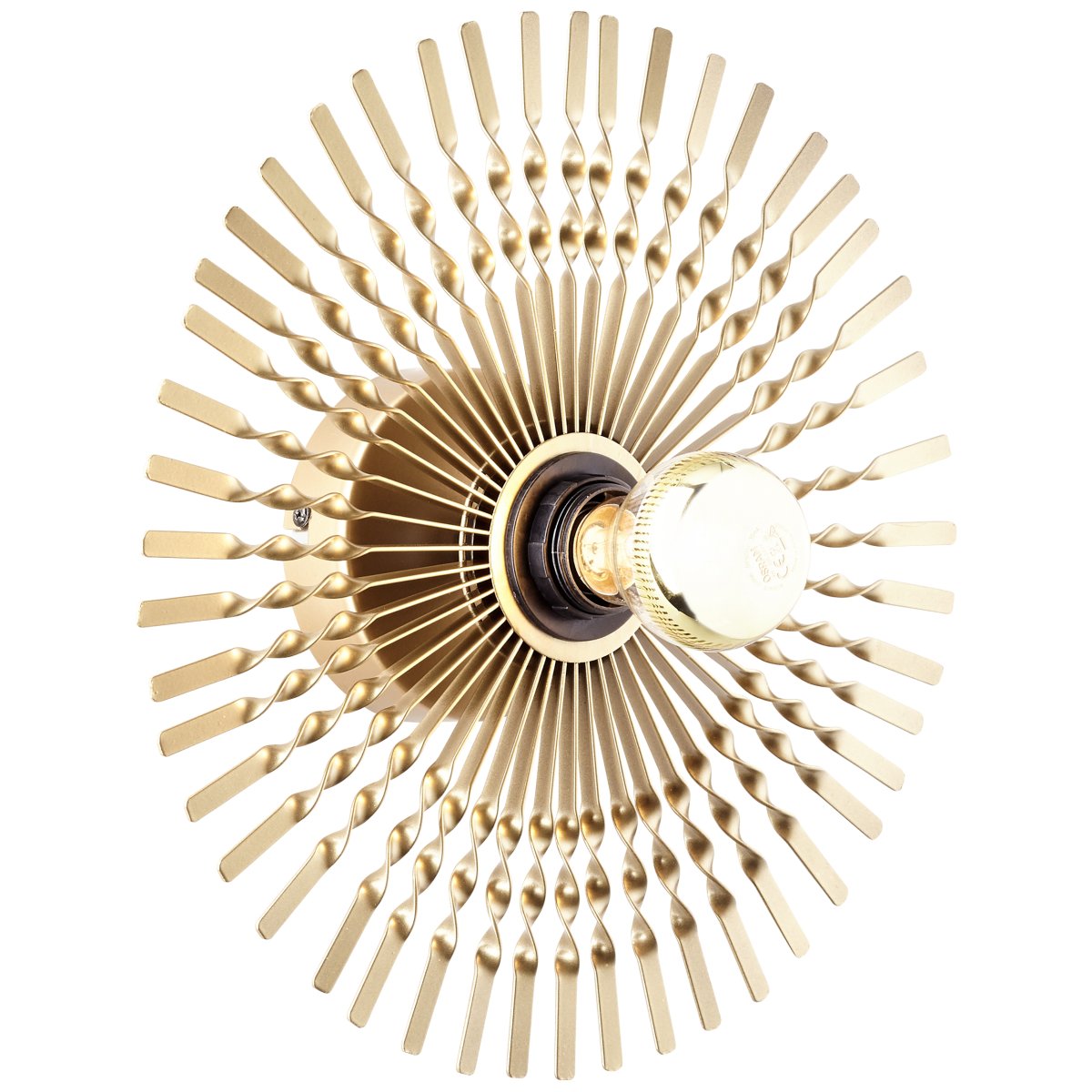 Mendoza Ø33 Goud wandlamp Van Brilliant - De exclusieve wandlamp Mendoza is een echt designelement in de vorm van een zon, die uw woning een elegante en glamoureuze toets geeft.