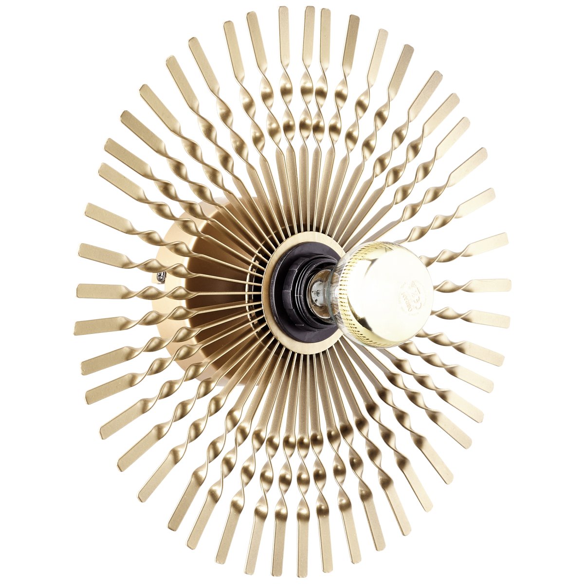 Mendoza Ø33 Goud wandlamp Van Brilliant - De exclusieve wandlamp Mendoza is een echt designelement in de vorm van een zon, die uw woning een elegante en glamoureuze toets geeft.