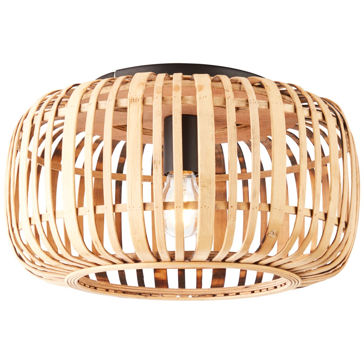 Woodrow Ø40 Natuur plafondlamp Van Brilliant - De lamp geeft een warm en aangenaam licht en cre&euml;ert een aangename sfeer in de kamer.
