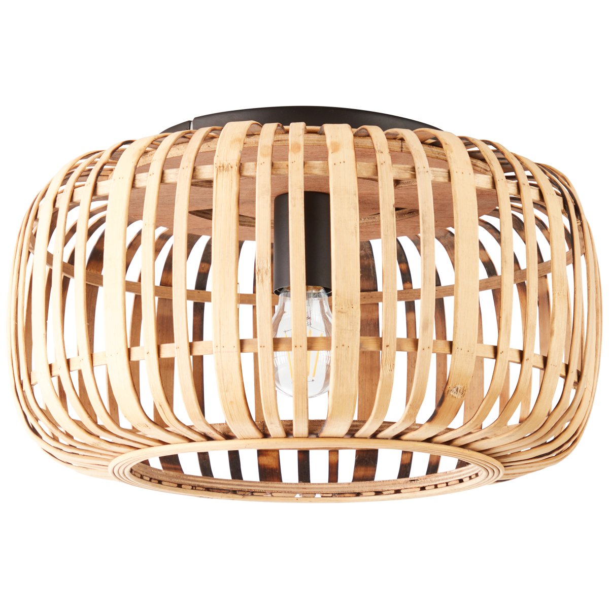 Woodrow Ø40 Natuur plafondlamp Van Brilliant - De lamp geeft een warm en aangenaam licht en cre&euml;ert een aangename sfeer in de kamer.