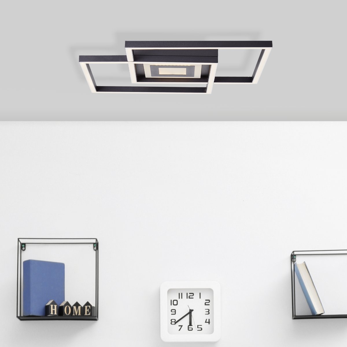 Metis 40cm Zwart plafondlamp Van Brilliant - Metis is bovendien voorzien van een ingebouwde 3-staps dimmer, waardoor u de lichtsterkte eenvoudig kunt aanpassen via een standaard wandschakelaar, zonder dat u hiervoor extra accessoires nodig hebt.