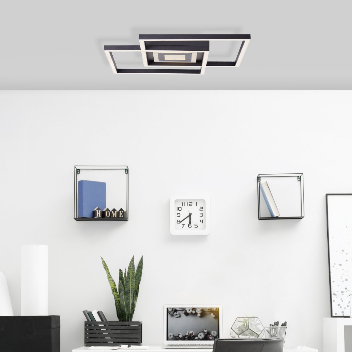Metis 40cm Zwart plafondlamp Van Brilliant - Metis is bovendien voorzien van een ingebouwde 3-staps dimmer, waardoor u de lichtsterkte eenvoudig kunt aanpassen via een standaard wandschakelaar, zonder dat u hiervoor extra accessoires nodig hebt.