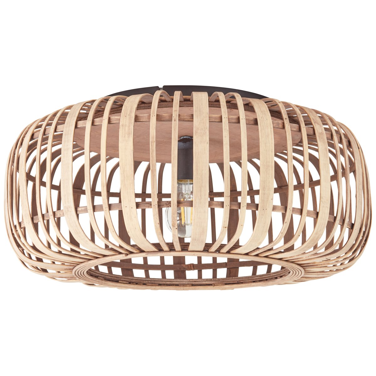 Woodrow Ø50 Natuur plafondlamp Van Brilliant - De lamp geeft een warm en aangenaam licht en cre&euml;ert een aangename sfeer in de kamer.