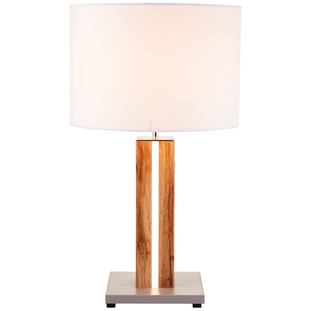 Magnus 55cm Licht hout tafellamp Van Brilliant - De Magnus tafellamp combineert functionaliteit en stijl met zijn houten poot en ingebouwde, dimbare LED-verlichting met warmwit licht.