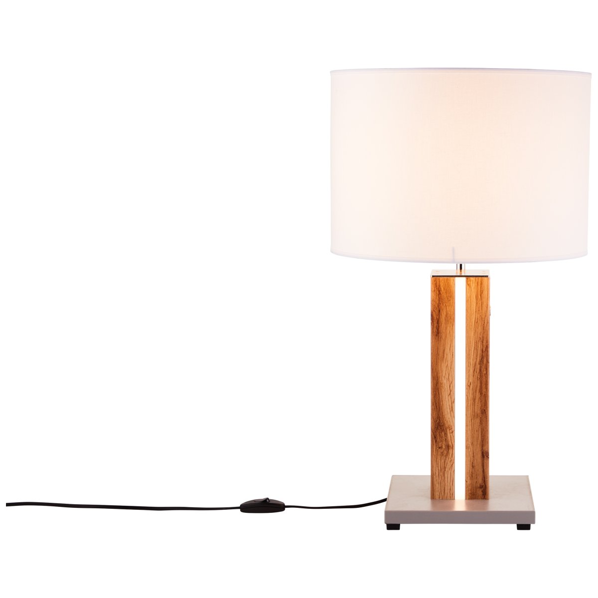 Magnus 55cm Licht hout tafellamp Van Brilliant - De Magnus tafellamp combineert functionaliteit en stijl met zijn houten poot en ingebouwde, dimbare LED-verlichting met warmwit licht.