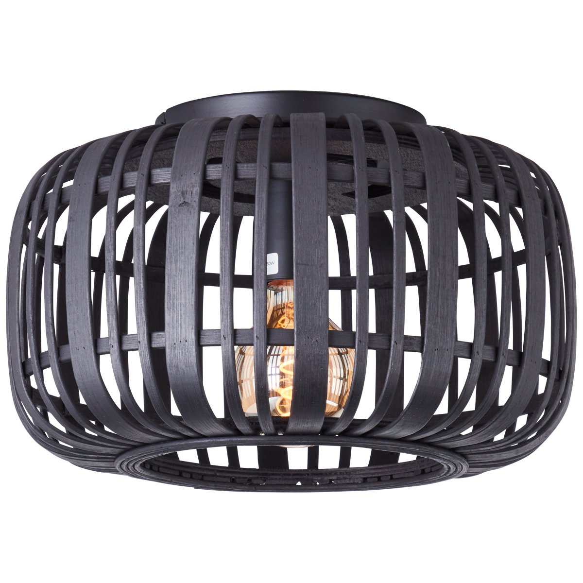 Woodrow Ø32 Zwart plafondlamp Van Brilliant - De lamp geeft een warm en aangenaam licht en creëert een aangename sfeer in de kamer.