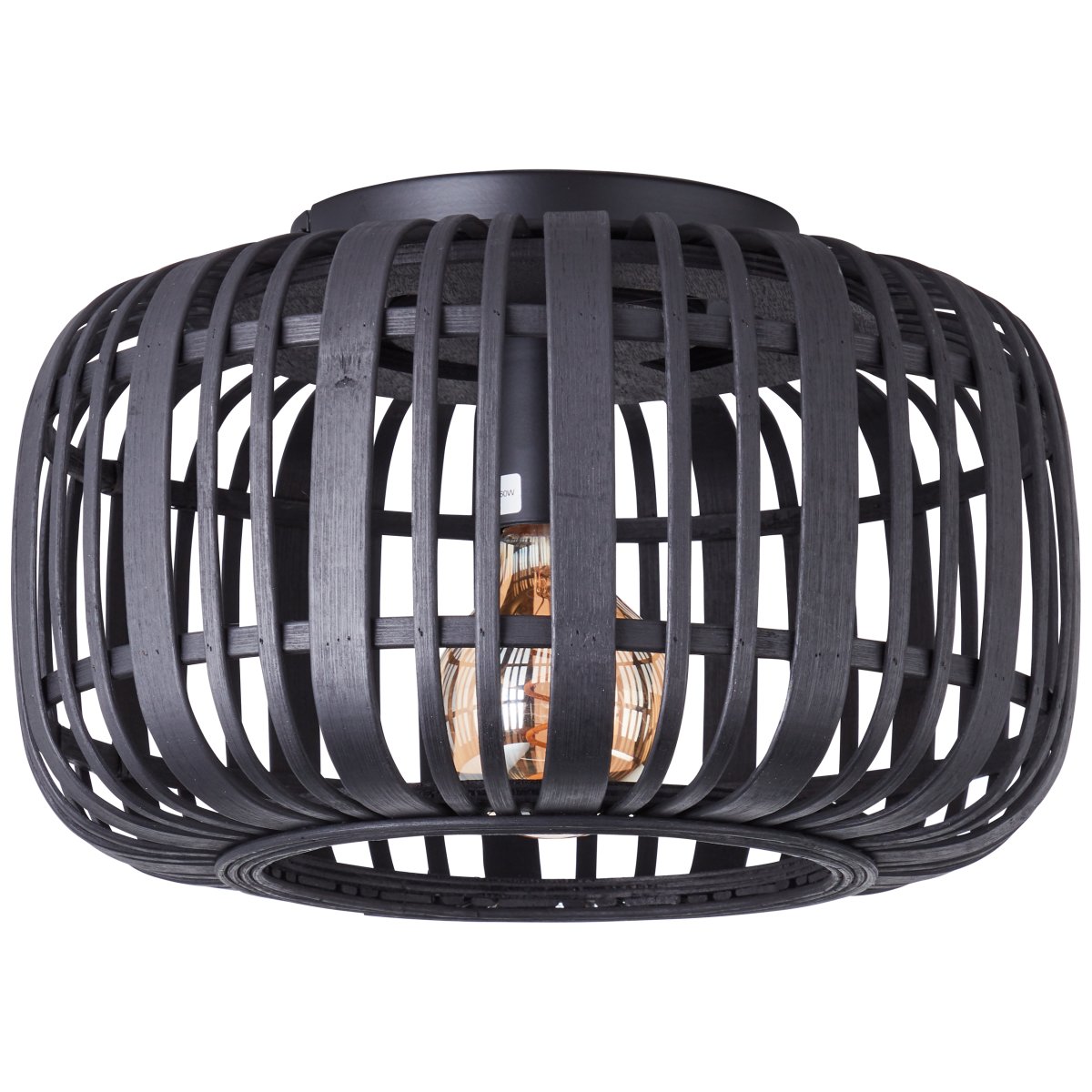 Woodrow Ø32 Zwart plafondlamp Van Brilliant - De lamp geeft een warm en aangenaam licht en creëert een aangename sfeer in de kamer.