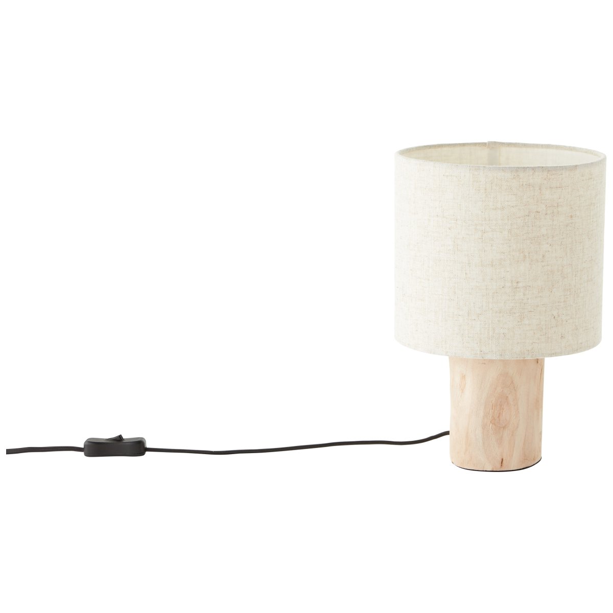 Pia 30cm Natuur tafellamp Van Brilliant - Het heeft een natuurlijk design en de basis is gemaakt van FSC-gecertificeerd hout, wat betekent dat het hout afkomstig is uit duurzame bosbouw.