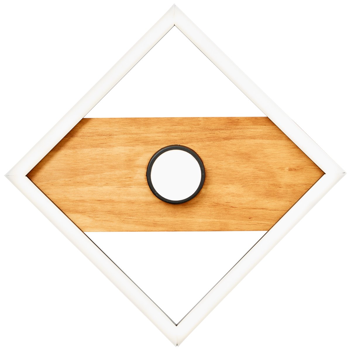 Woodbridge 25cm Hout plafondlamp Van Brilliant - De lamp combineert matzwart metaal met houten details, waardoor een huiselijke en natuurlijke sfeer ontstaat.
