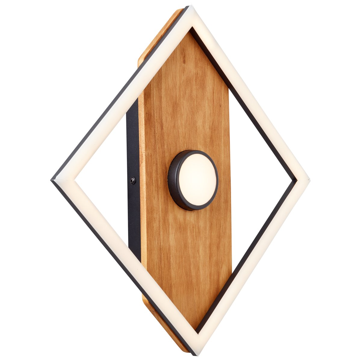 Woodbridge 25cm Hout plafondlamp Van Brilliant - De lamp combineert matzwart metaal met houten details, waardoor een huiselijke en natuurlijke sfeer ontstaat.