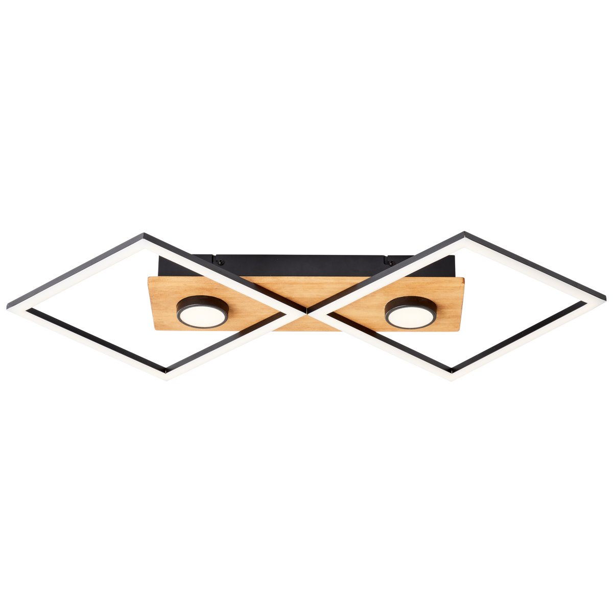 Woodbridge 70cm Hout plafondlamp Van Brilliant - De lamp is voorzien van een 3-staps dimmer die u bedient via een standaard wandschakelaar, waardoor u de helderheid eenvoudig naar wens kunt aanpassen.