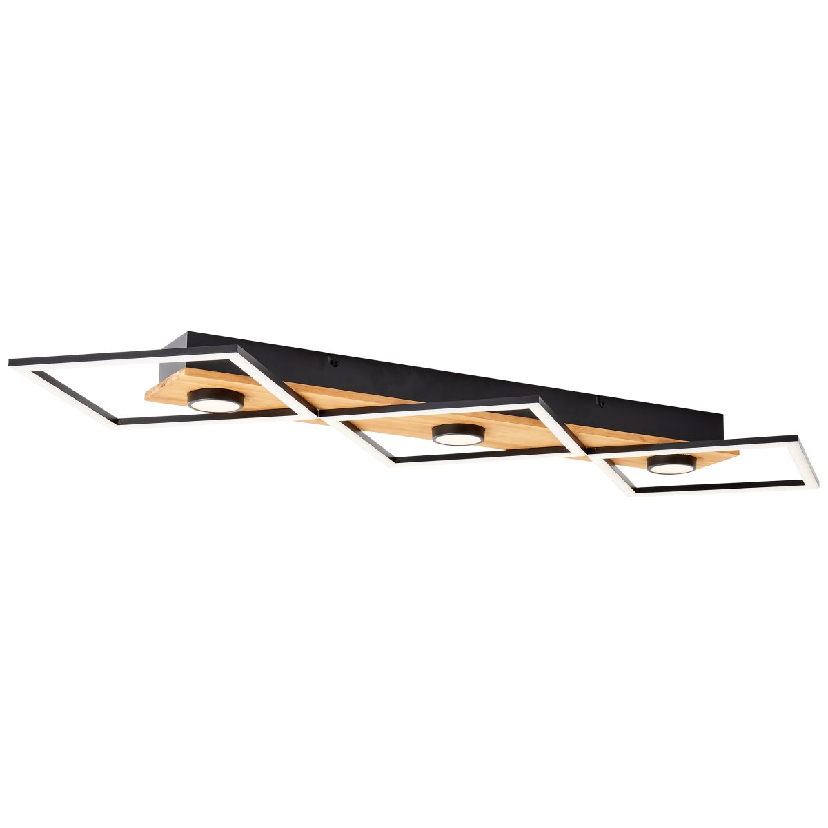 Woodbridge 106cm Hout plafondlamp Van Brilliant - De lamp is voorzien van een 3-staps dimmer die u bedient via een standaard wandschakelaar, waardoor u de helderheid eenvoudig naar wens kunt aanpassen.