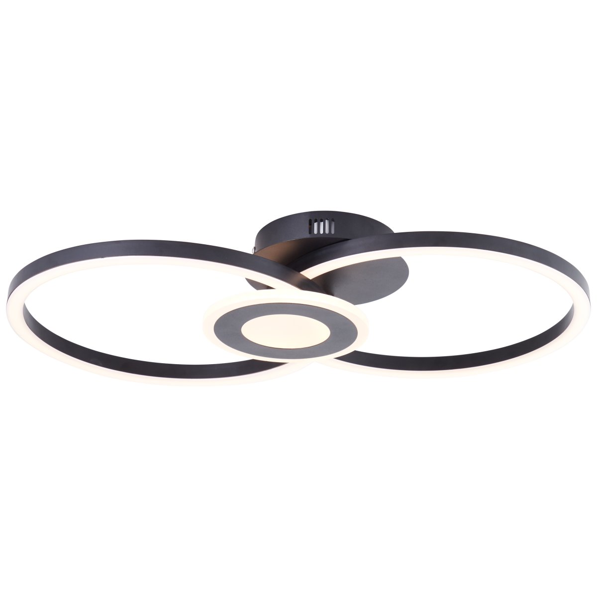 Bray 52cm Zwart plafondlamp Van Brilliant - De Bray plafondlamp creëert een uitnodigend licht, perfect voor zowel woonkamers als gangen.